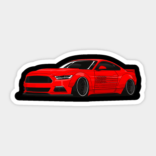 Patriotic American Flag V8 Muscle Car Pony Mustang Sticker